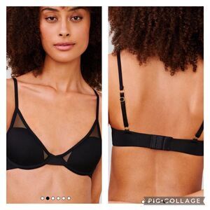 Black Mesh Detail Bra